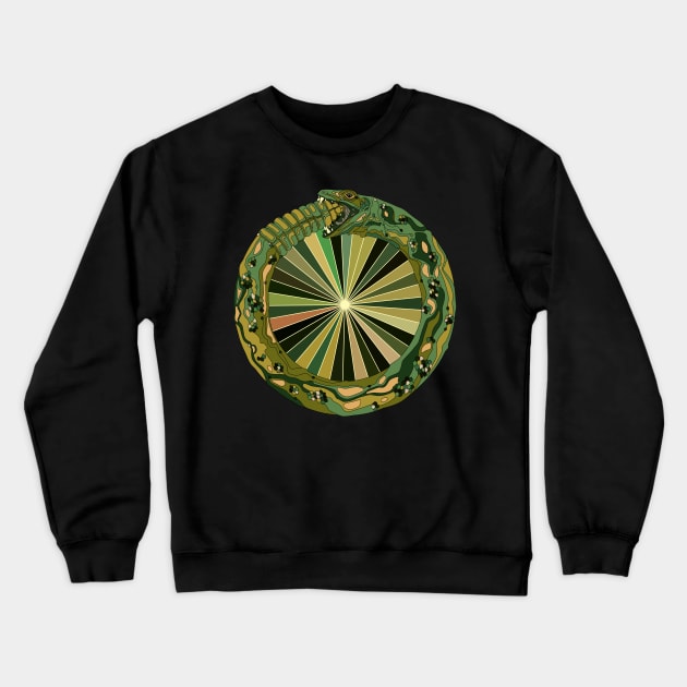 Ouroboros with rays in green! Crewneck Sweatshirt by O GRIMLEY